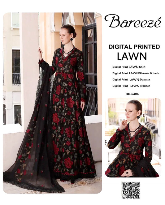 Bareeze Lawn All overs print 3pcs